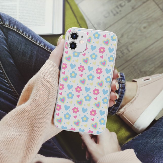 Retro Flowers Hearts Y2K Pattern Case-Mate iPhone Case (Creator Uploaded)