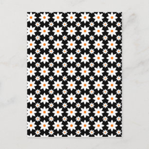 Retro Flowers in Halloween Colours Postcard