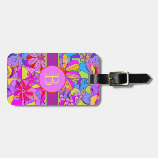 Retro Flowers Luggage Tag