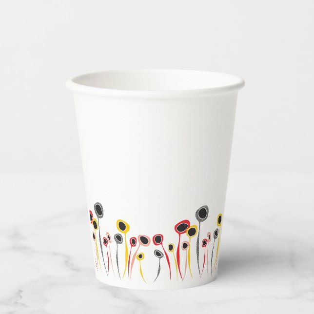 Retro Flowers Paper Cup (Front)