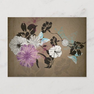 Retro flowers Postcard