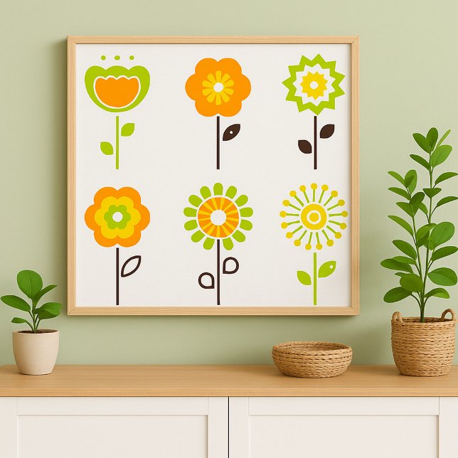 Retro Flowers Poster (Creator Uploaded)