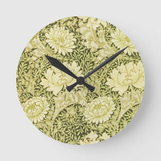 Retro Flowers Round Clock