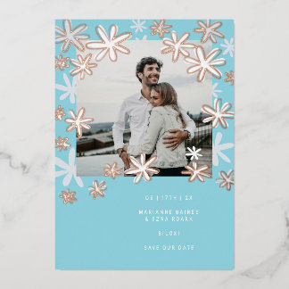 RETRO FLOWERS SAVE THE DATE