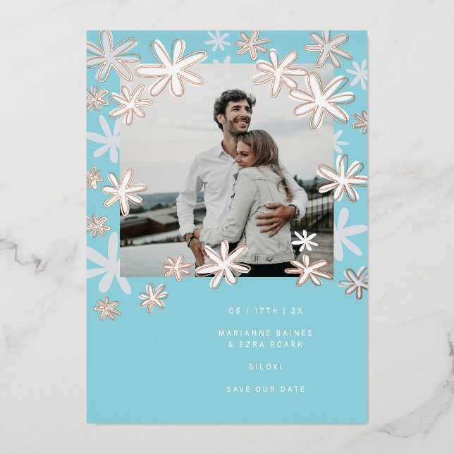 RETRO FLOWERS SAVE THE DATE (Front)