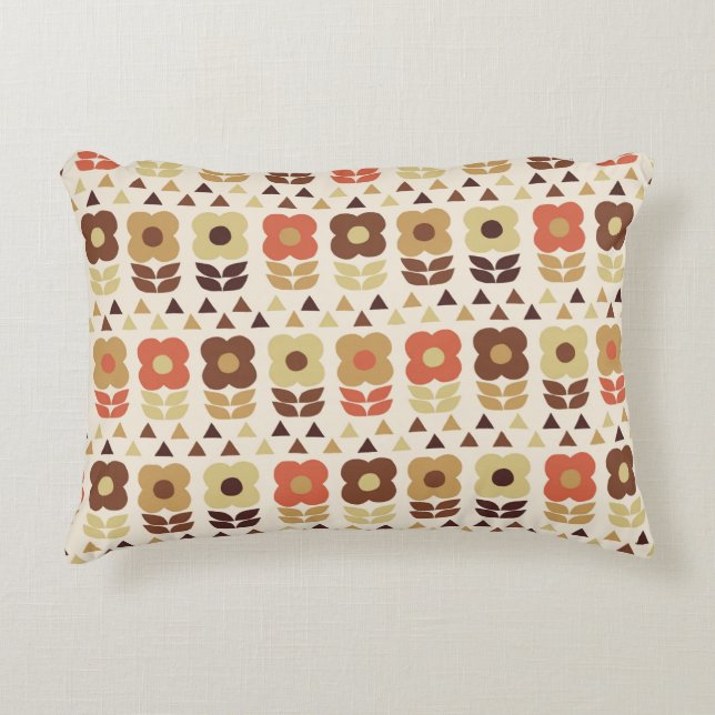 Retro flowers seamless pattern accent pillow (Front)