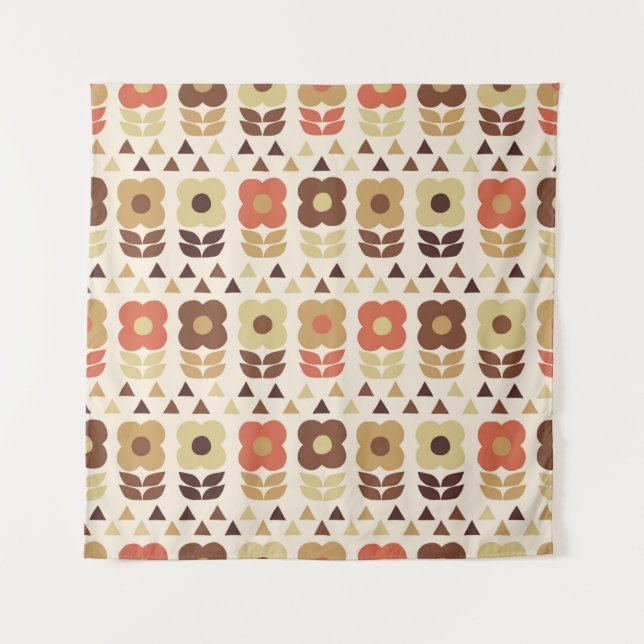 Retro flowers seamless pattern tapestry (Front)