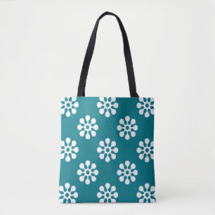 Retro Flowers seamless pattern white Tote Bag