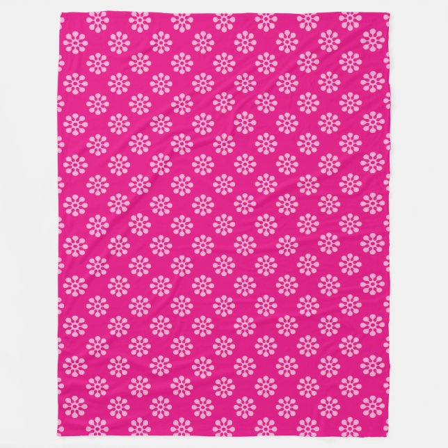 Retro Flowers seamless pattern white transparent Fleece Blanket (Front)