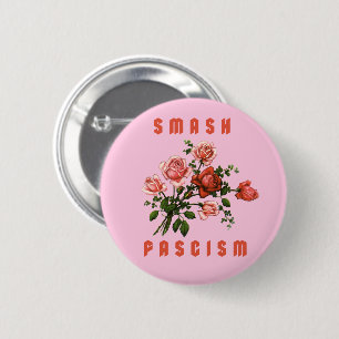 Retro Flowers - Smash Fascism 2 Inch Round Button