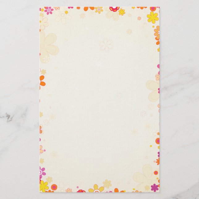 Retro Flowers Stationary Stationery (Front)