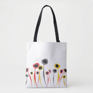 Retro flowers tote bag