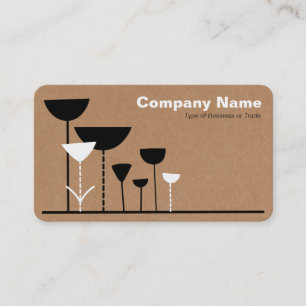 Retro Flowers v2 - Cardboard Box Background Business Card