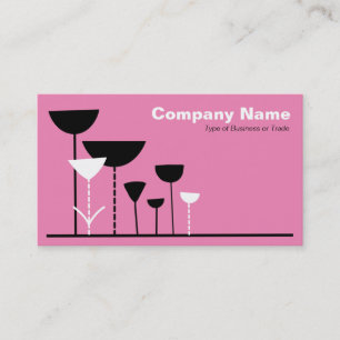 Retro Flowers v2 - Pink Business Card