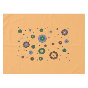 Retro Flowers Yellow Tablecloth