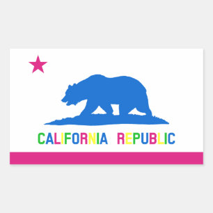 Retro Fluorescent Colours California Flag Sticker