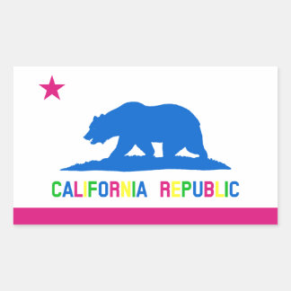 Retro Fluorescent Colours California Flag Sticker