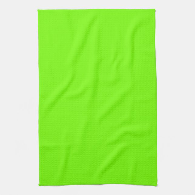 Retro Fluoro Lime-Green Kitchen Towel (Vertical)
