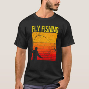 Retro Fly Angler Fly Fisherman Rod Anglers T-Shirt