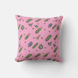 Retro Flying Clips Graphical Pattern on any Colour Throw Pillow
