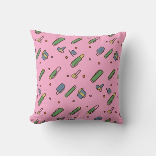 Retro Flying Clips Graphical Pattern on any Colour Throw Pillow (Front)