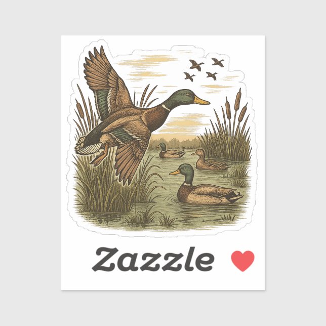 Retro-Flying-Mallard-Duck-Hunting (Sheet)