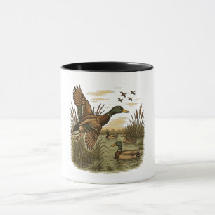 Retro-Flying-Mallard-Duck-Hunting Mug