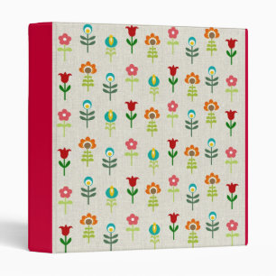 Retro folk flower pattern binder
