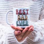 Retro Font Best Dad Ever Kids Names Father's Day Coffee Mug<br><div class="desc">Best dad ever text in chunky retro font and colours,  with customizable names of kids,  more names could be added or removed.</div>