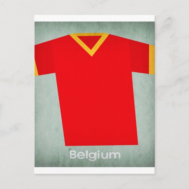 Retro Football Jersey Belgium Postcard (Front)