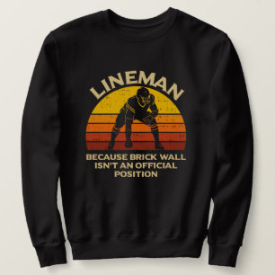 Retro Football Lineman Brick Wall Funny Gift Sweatshirt
