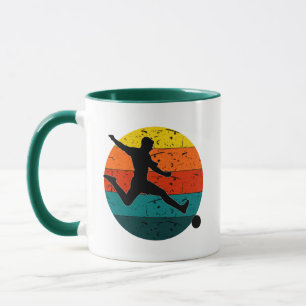 Retro Football Soccer Shooter Simple Retro Colou Mug