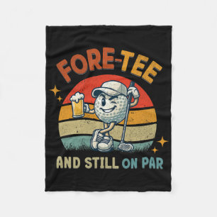 Retro Fore Tee Golf Birthday Party 40th Birthday G Fleece Blanket