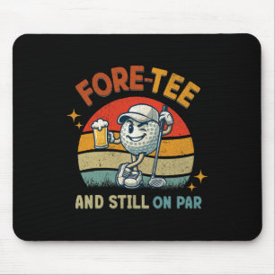 Retro Fore Tee Golf Birthday Party 40th Birthday G Mouse Pad