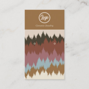 Retro Forest Earring Jewellery Logo Business Card