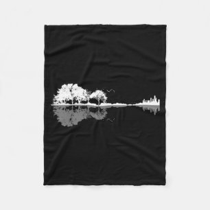 Retro Forest Funny Nature Guitar Clic Music  Fleece Blanket