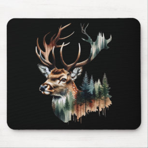 Retro Forest Trees Outdoors Nature Hiking Wildlife Mouse Pad