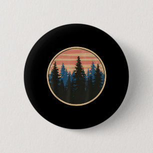 Retro Forest Trees Wildlife Nature Vintage 2 Inch Round Button