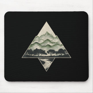 Retro Forest Trees Wildlife Nature Vintage Mouse Pad