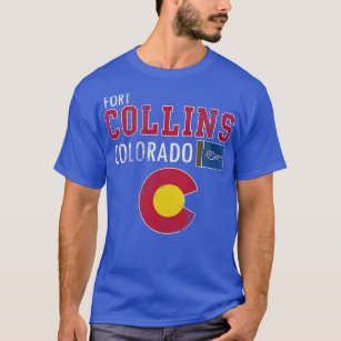 Retro Fort Collins Colorado Flag Vintage Fade T-Shirt