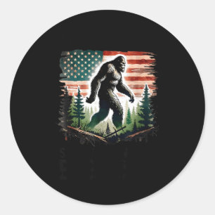 Retro found jesus looking for bigfoot men women classic round sticker