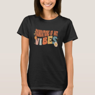 Retro Foundations Of Vibes Teacher Women Kids T-Shirt