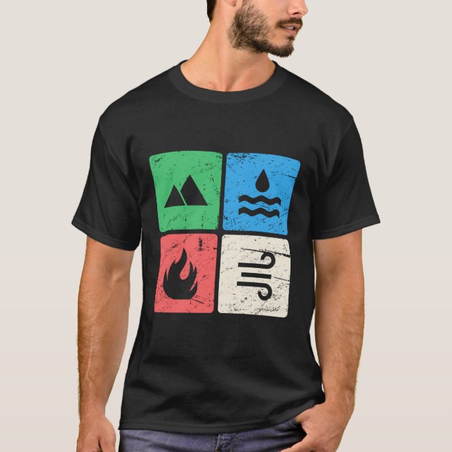 Retro Four Elements Hoodie T-Shirt (Front)