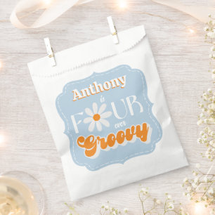 Retro Four Ever Groovy Boys 4th Birthday Favour Bag