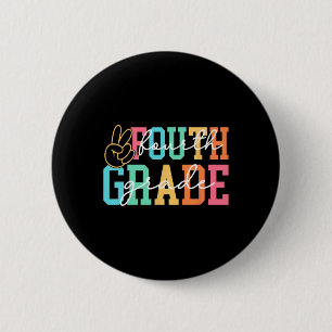 Retro Fourth Grade Preppy Back To School Teacher G 2 Inch Round Button