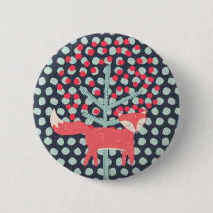 Retro Fox 2 Inch Round Button