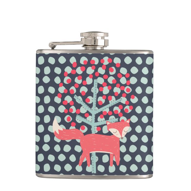 Retro Fox Hip Flask (Front)