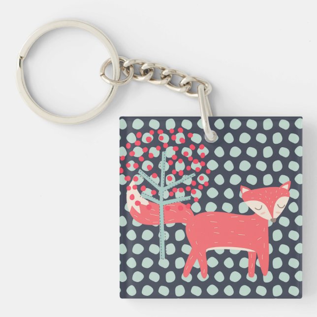 Retro Fox Keychain (Front)