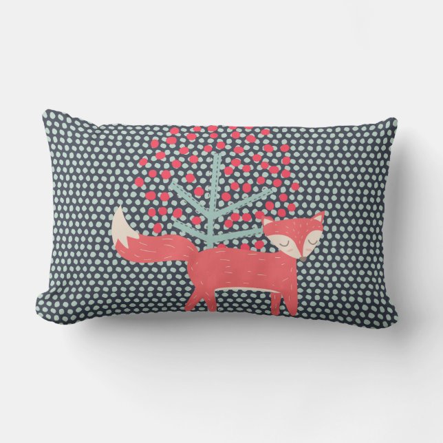 Retro Fox Lumbar Pillow (Front)