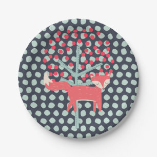 Retro Fox Paper Plate